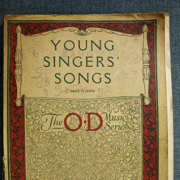 Young Singers' Songs 1909 Antique Sheet Music Book - the O.D. Music Series - Oliver Ditson Company