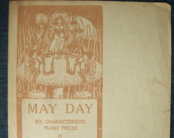 May Day Sechs Charakteristische Klavierstücke von L.A. Bugbee Antique 1912 Notenblatt - Theodore Presser Co.