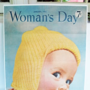 Festa della donna, gennaio 1953, poster pieghevole grande per bambini della copertina della rivista di quel mese e anno - Molto raro