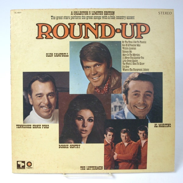 Vintage LP - "Round-Up" A Collector's Limited Edition w/ Glen Campbell, Tennessee Ernie Ford & Others - Capitol Records, SL-6641 - Very Good