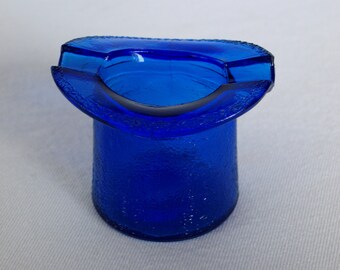 Cobalt Blue Glass Vintage Depression Style Ring Holder Sombrero New
