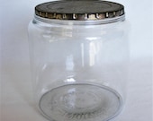 Antique Clear Glass Humi Jar Humidor Cigar Jar by Owen Illinois - Factory No. 217 1st District of Penna Lidded Tobacco Canister Tobacciana