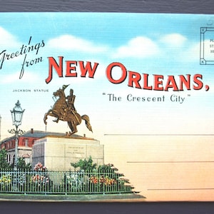 Greetings from New Orleans &quot;The Crescent City&quot; Souvenir Foldout Folder Postcards