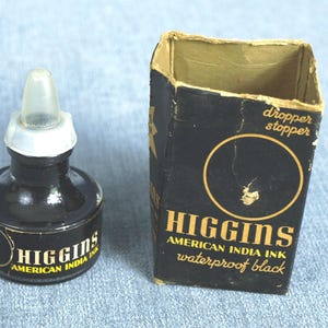 Vintage Higgins Drawing Ink Bottle - Etsy