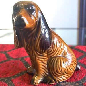 Vintage MSC Brazil Hand Crafted and Painted Basset Hound Dog Ceramic Figurine No. 431981
