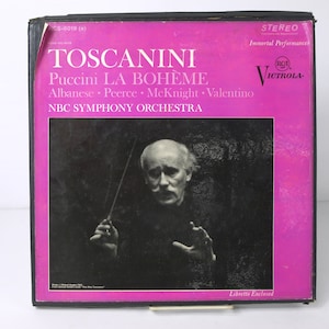 トスカニーニ | プッチーニ『ラ・ボエーム』 - NBC交響楽団 - RCAビクトローラ、1982年 - ビニールレコード2枚組、台本付きボックスセット - 良好