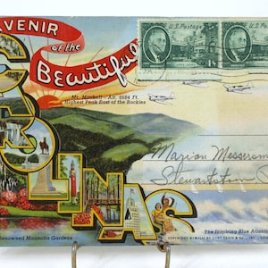 Vintage Souvenir Postkartenordner von "The Beautiful Carolinas" North Carolina & South Carolina - Klappbilder Postkarten Set, circa 1947