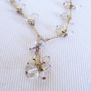Vintage Carolee Glass Beaded Princess Necklace with Silver Finish Twist Chain and Toggle Clasp – 17” long