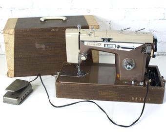 Vintage EMDEKO J-C28 Sewing Machine With Steel Body, Zig Zag