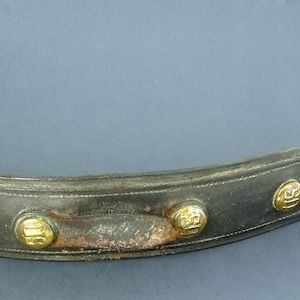 Authentic Antique US Civil War Horse Tack - Breast Collar; Bridal Harness with 4 US Bridal Rosettes - Deep Brown Leather with Brass Rosettes