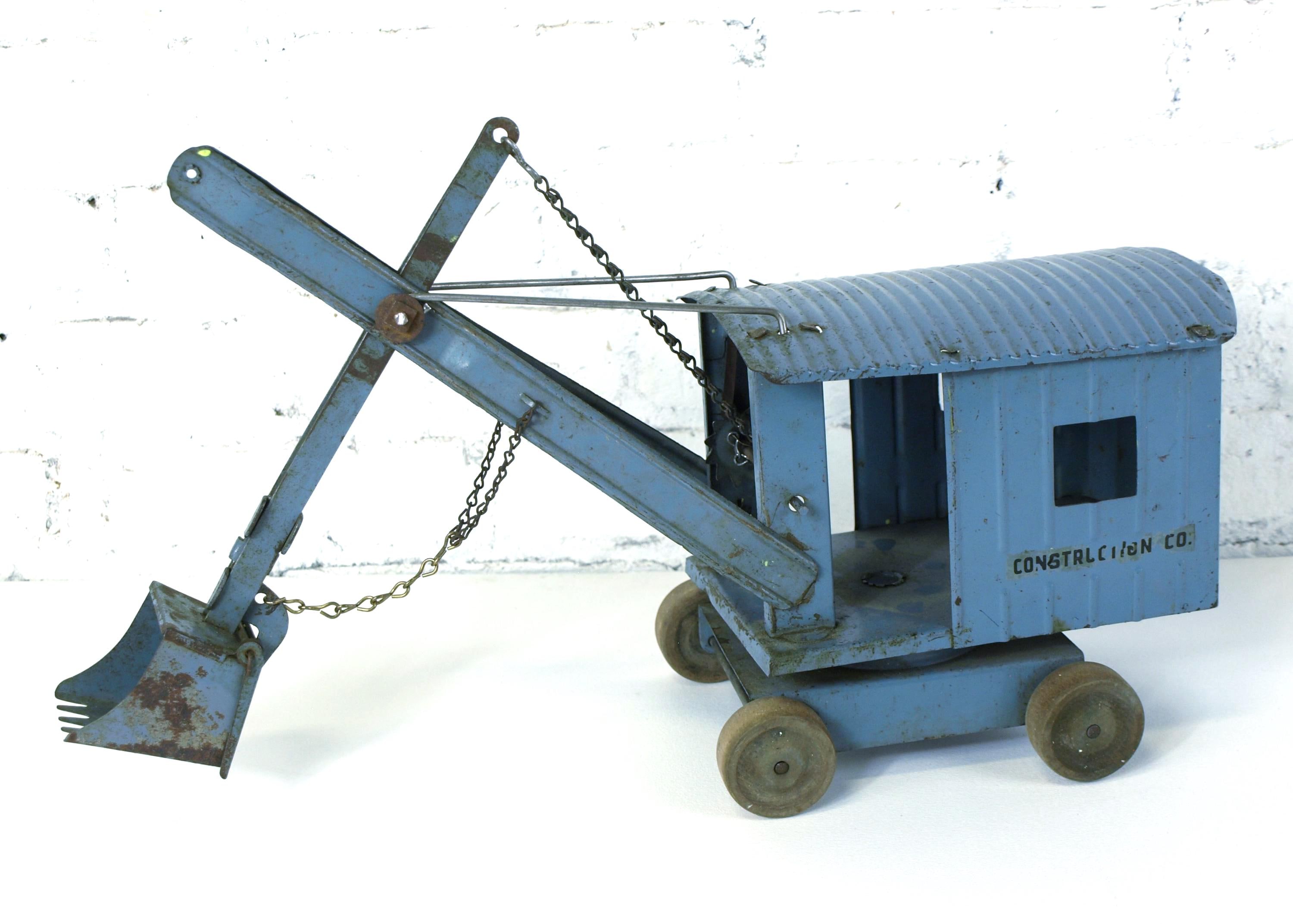Vintage Original Structo Toys Construction Co Pressed Blue Steel