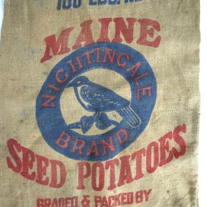 Vintage Nightingale Brand Maine Seed Potatoes - Fort Fairfield, ME. - Good Condition