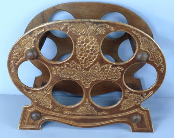 ヴィンテージ エンケボル スタンプ合板/木製卓上ワインラックホルダー