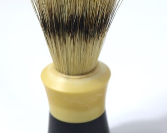 Mid Century Vintage Ever-Ready 100T Shaving Brush - Black and Cream Handle - Shaving Accessories - Men's Grooming Gear