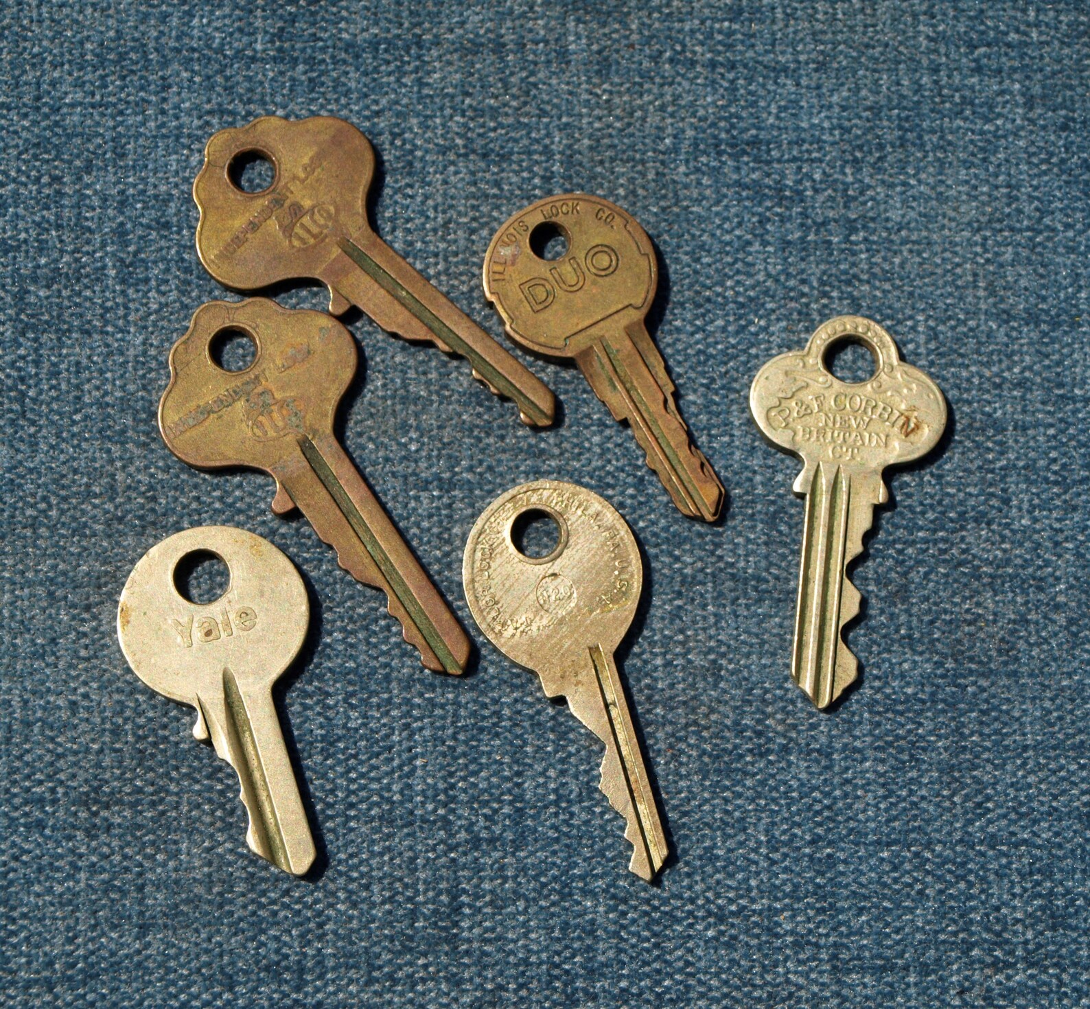 Vintage Brass Keys Lot of 6 Taylor Lock Co Key P&F Corbin Etsy