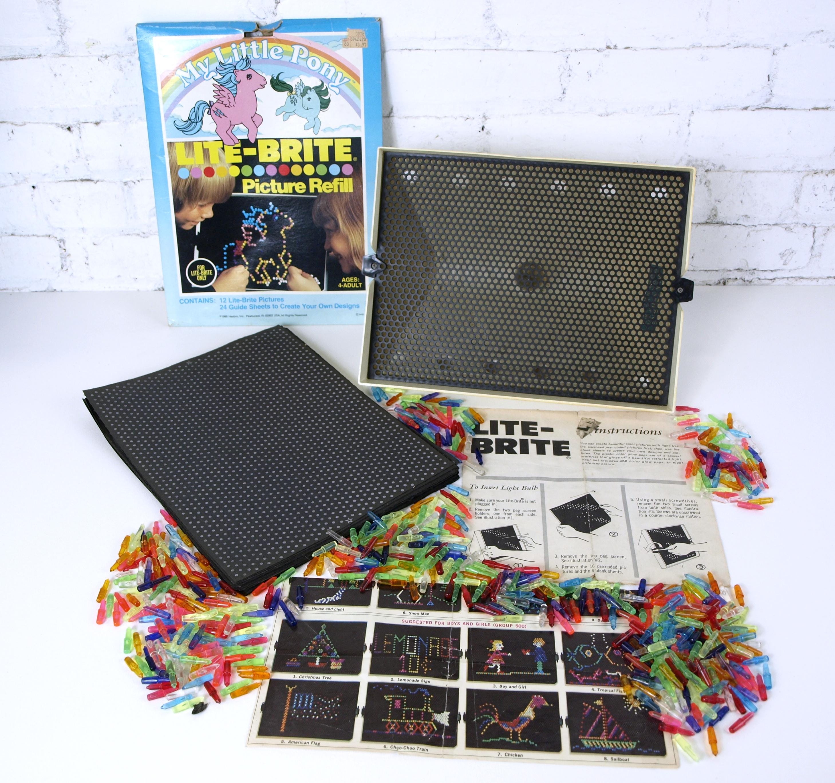 Vintage 1967 LITE-BRITE W/ Original Box, Instructions, Picture