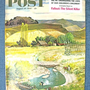 August 29, 1959 Saturday Evening Post Mid Century Magazine with John Clymer Cover
