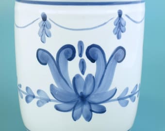デルフトブルーの花柄陶器プランター：ロイヤルスフィンクス オランダ