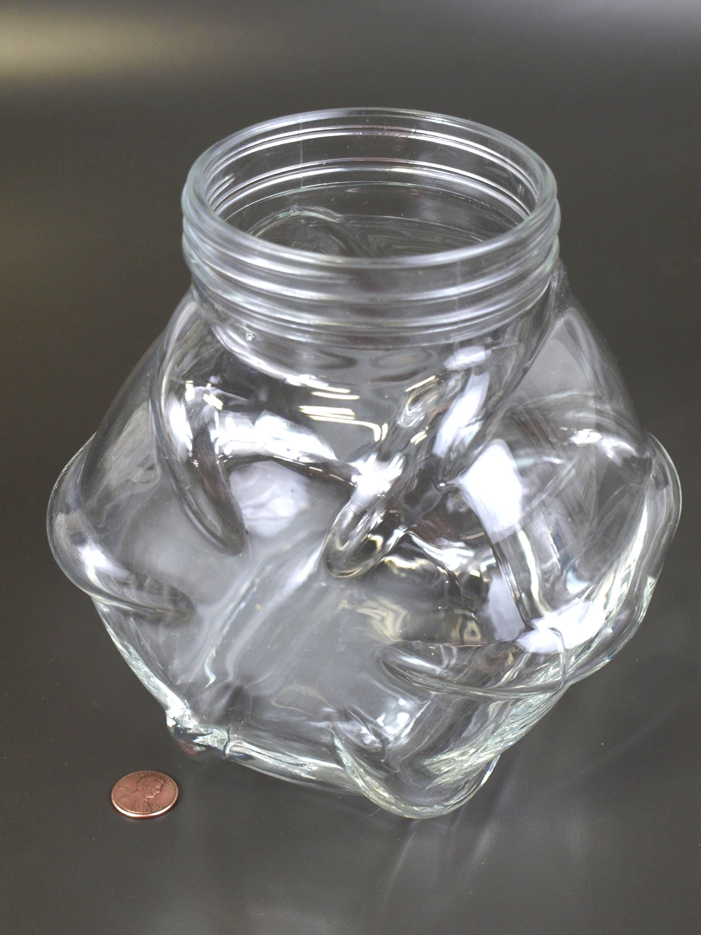 Vintage Ikea Hexagonal Glass Jar, No LID - 61 Ounce Capacity - 7