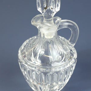 Vintage Lead Crystal Cruet & Stopper / Pattern 480 - Vertical Thumbprints / by Princess House Circa 1940 to 1960 In Excellent Condition