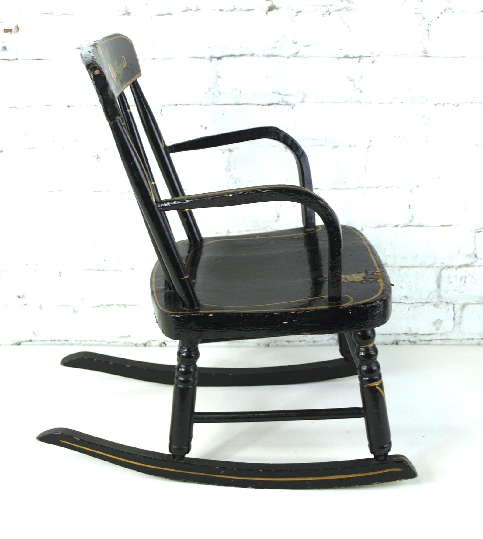 Antique Child's Rocking Chair Circa 1870 Hand Painted and Handwritten ...