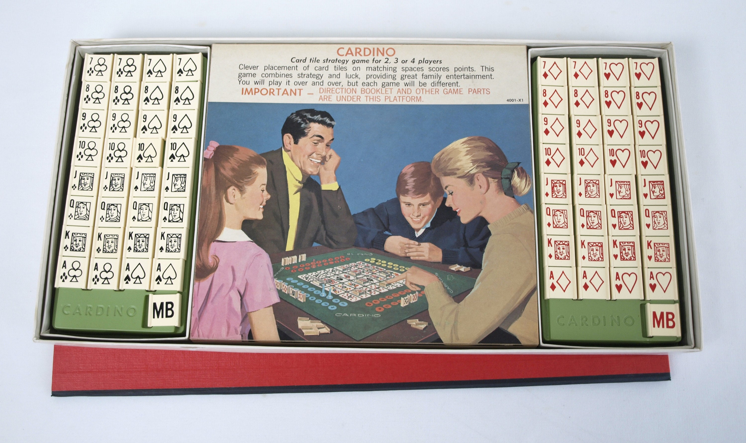 Vintage Cardino Exciting Card Tile Strategy Game by Milton Bradley ...