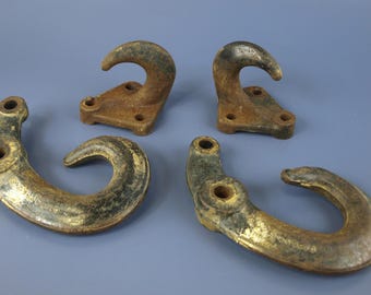 Original Vintage 1960-1970 Chevy GMC Truck 4x4 Tow Hooks & Brackets Pair Set 596369-70