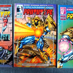 Ultraverse Prototype Vol. 1 No. 1 Agosto y Vol. 1 No. 3 Octubre 1993 y Vol. 1 No. 9 Abril 1994 Malibu Comics - NM