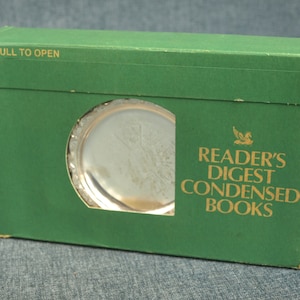 Vintage 1992 (?) Reader&#39;s Digest Condensed Book in Unopened Original Box with Silver Plate Coaster
