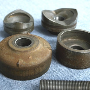 Vintage Greenlee No. 737 Knockout Punch Set for 1.5" & 2" Conduit with Leather Case in Good Condition image 9