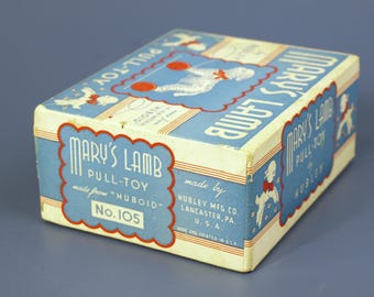 Vintage Mary's Lamb Pull Toy No. 105 by HUBLEY Made From 