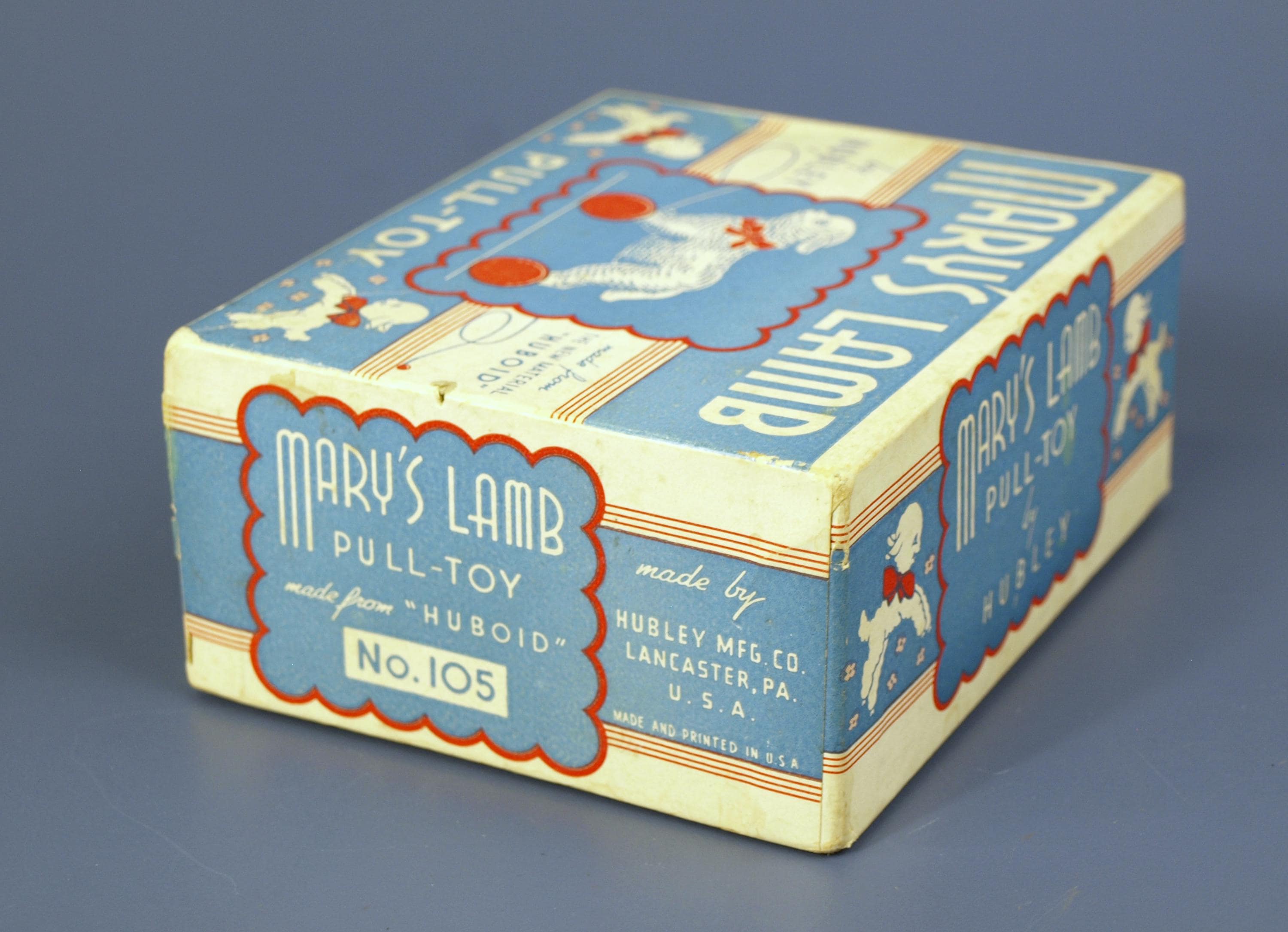 Vintage Mary's Lamb Pull Toy No. 105 by HUBLEY Made From 