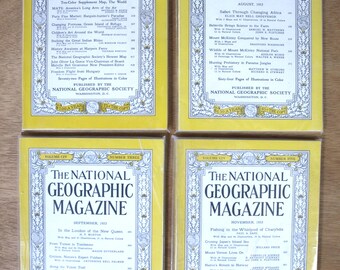 Vintage National Geographic Magazine in Protective Sleeve -  August 1953, September 1953, November 1953, or March 1957 - Your Choice, VG