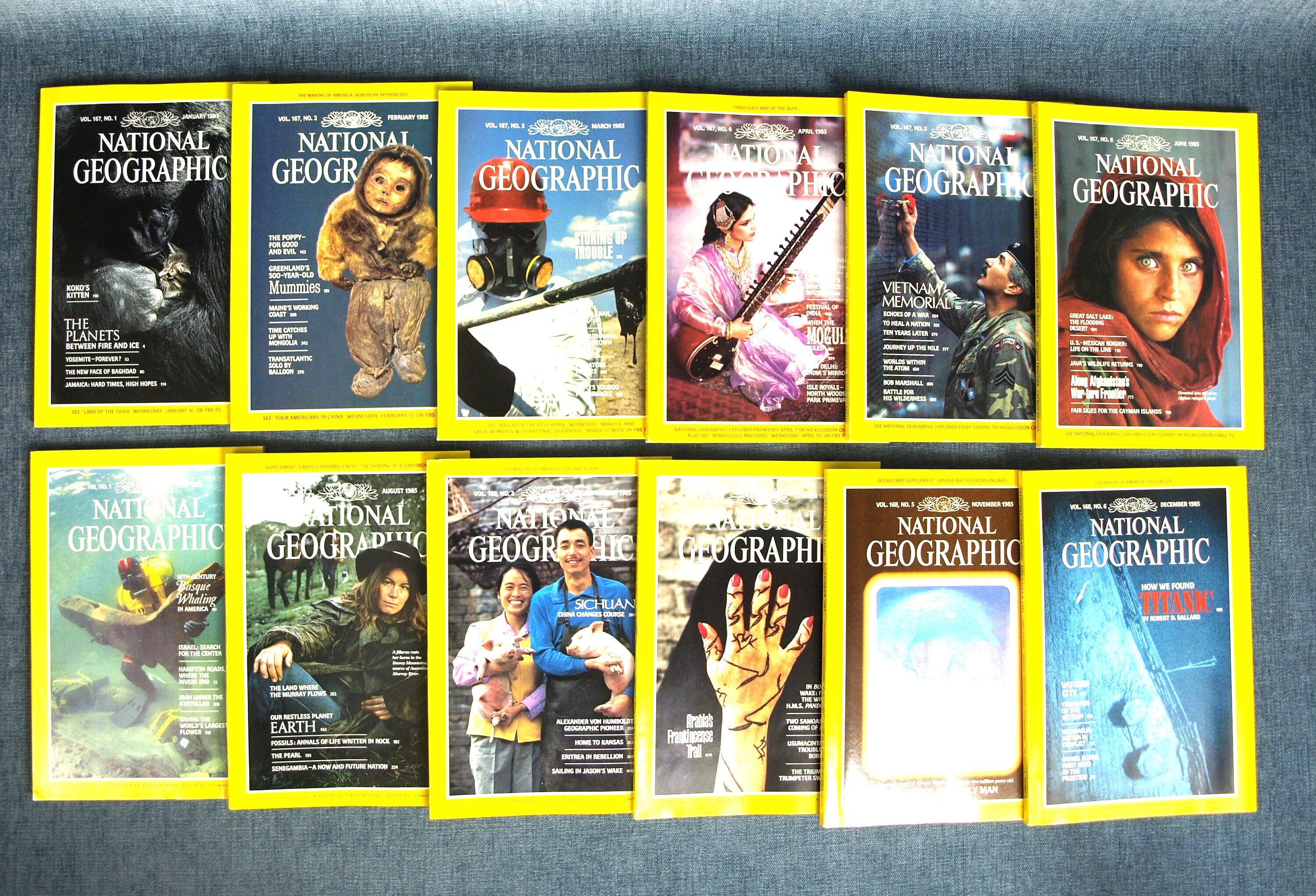Vintage 1985 National Geographic Magazines - NM Superb