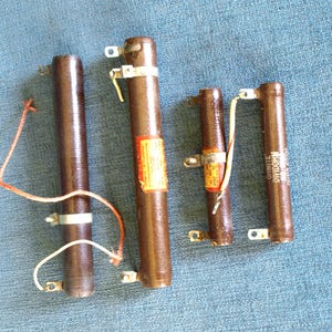 Vintage Ohmite Dividohm Vitreous Enameled Resistors - 10 ohm 0957 100 watt 3.160 amp - 5ohm 0560 50w - 80000 ohm 0590 & Unknown