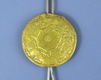 Vintage Brass Plated Decorative Floral Adjustable Clock Pendulum Bob w/ Hook for Clock Parts or Repair 5" L x 5" x 2" Dia Great Condition