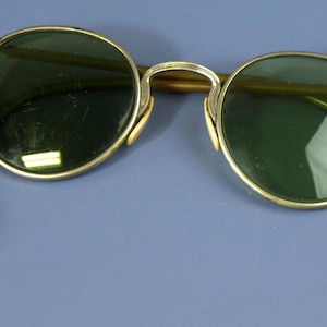 Vintage American Optical Ful-Vue 23 Men&#39;s Sunglasses Green Lens SD & SM - circa 1940&#39;s - Good Cond - Motorcycle / Biker / Steampunk Glasses