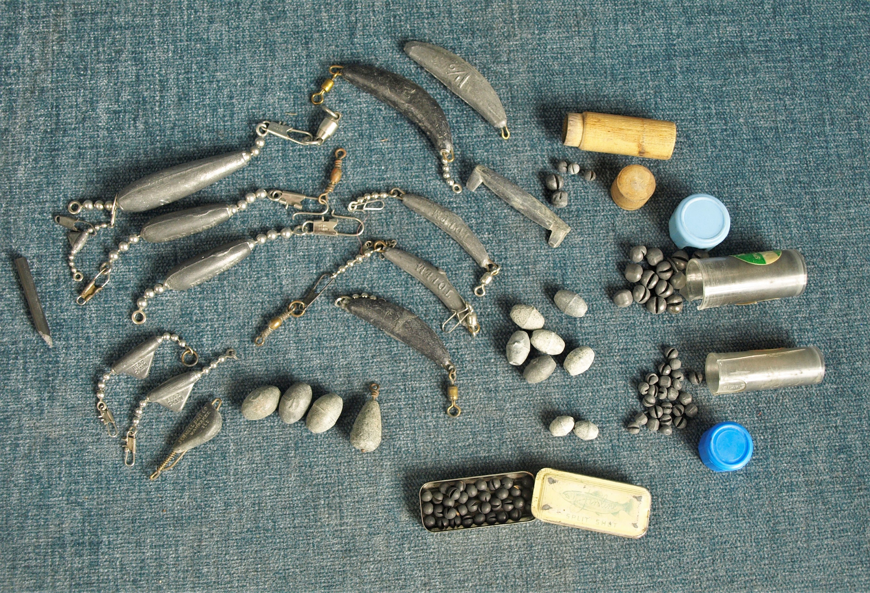 Vintage Lead Fishing Weights Banana Bead Chain Schnell Etsy