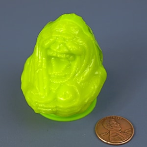 Vintage Ghostbusters Slimer Ghost Toy Candy Container c 1989 Topps & Columbia Pictures - Unopened - 2&quot; tall - Mint