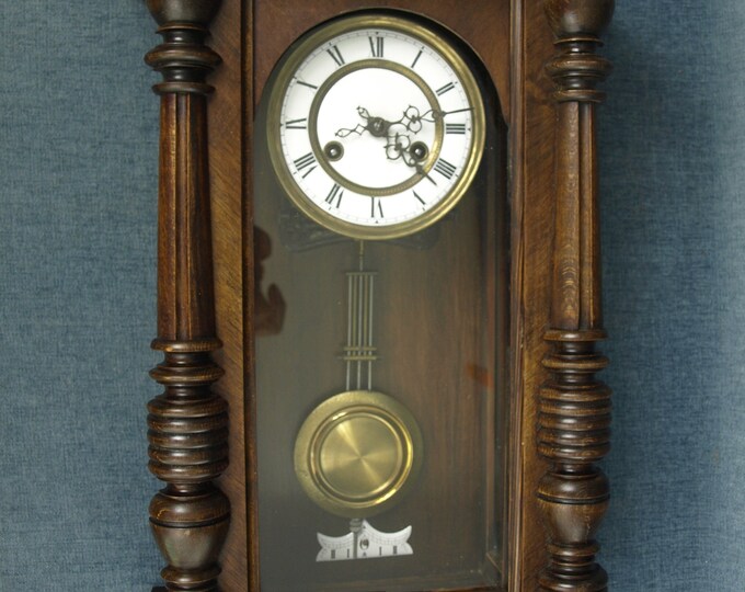 Antique German Wood Long Case Wall Clock With Mauthe 34/116 Movement