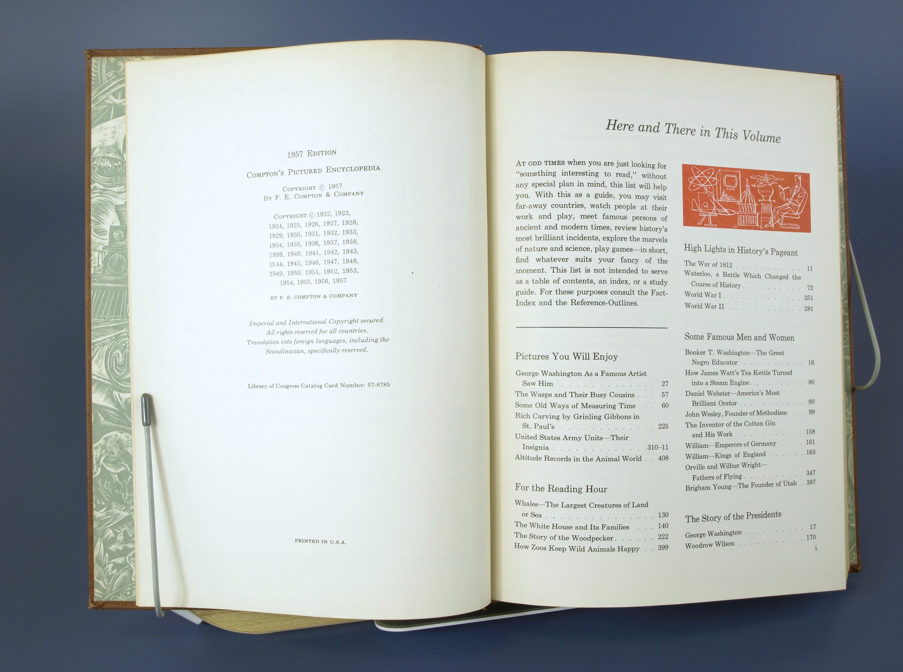 コンプトン百科事典 第15巻「WXYZ」 コンプトン社刊、1957年 | ハード