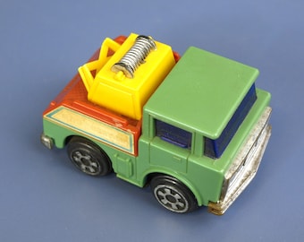 Vintage 1970s Matsushita Tow Truck Wrecker Made in Hong Kong Friction Powered WORKING - broken hitch