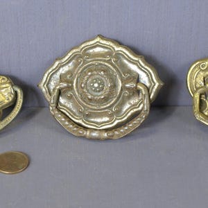 Antique Ornate Victorian Single Bail Pull Drawer Handles with Single Center Nail 1900&#39;s - Restoration Hardware - Sold Separately