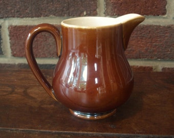 Vintage Villeroy Boch Luxembourg V and B No.9 Brown Glaze Pottery Creamer – Milk Pitcher