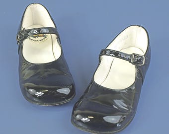 Vintage Buster Brown Black Patent Leather Mary Jane Shoes Toddler Size 6 - RBB7733