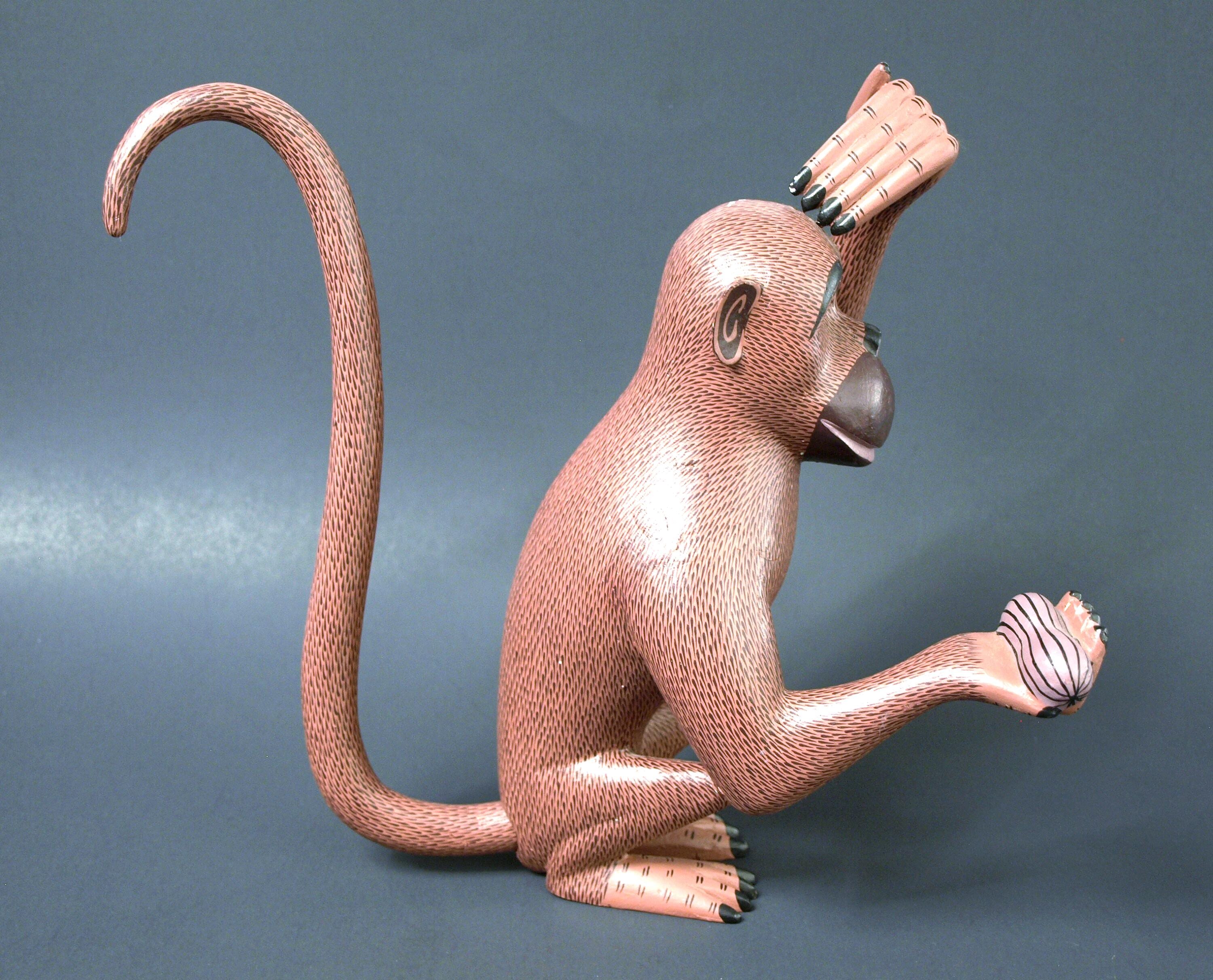 Vintage Hand Painted Oaxacan Monkey Carving - Alebrije Mexican