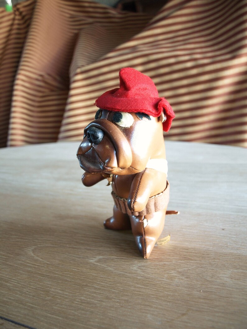 725 TKR made in Japan with Tags \u2013 Stuffed Bull Dog Sheriff Vintage Jestia Vinyl Dog No