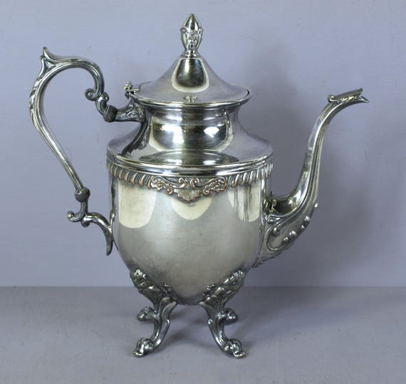 Vintage Sheridan Silver Plated Tea Set, 4 Pieces W/ Teapot, Lidded