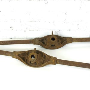 Antique / Vintage Steel Pipe Threader 2A 1/2 Die w/ Handles - Mark Mfg Co Chicago & Reed Mfg Co Erie PA - 35.5" - Lot of 2-Fair Condition