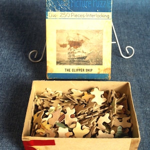 The Clipper Ship Vintage Perfect Picture Puzzle No. 1410 with over 250 pieces - 14 1/2 x 11 inches - Nautical Maritime Image